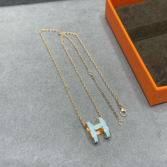 [⭐Haelin Jewelry]POP H SKY BLUE NECKLACE