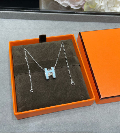 [⭐Haelin Jewelry]POP H SKY BLUE NECKLACE