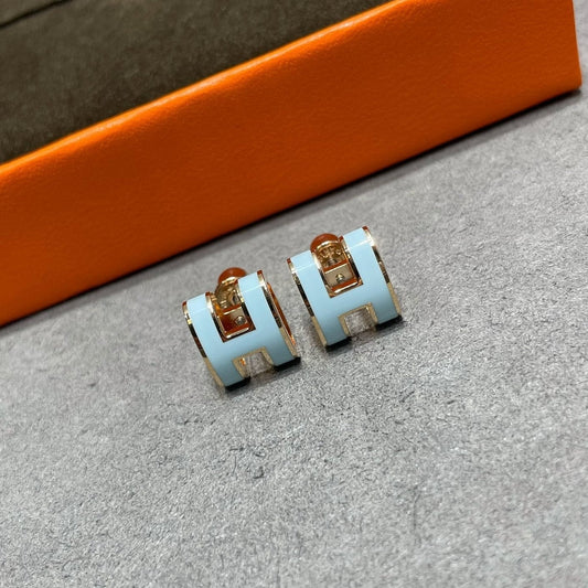 [⭐Haelin Jewelry]POP H SKY BLUE STUD EARRINGS