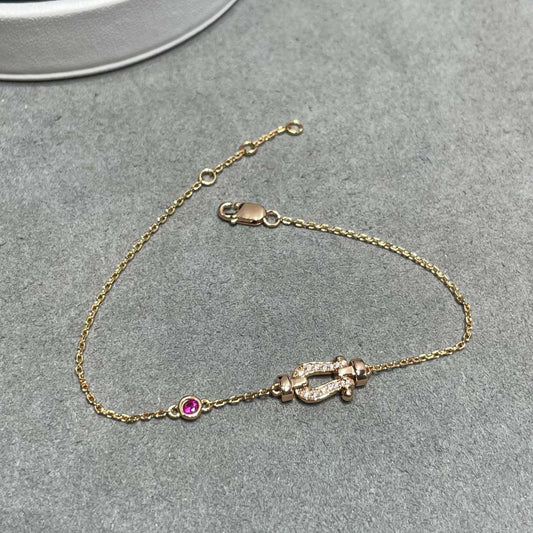 [⭐Haelin Jewelry]FORCE 10 DIAMOND CHAIN LINK PINK GOLD BRACELET