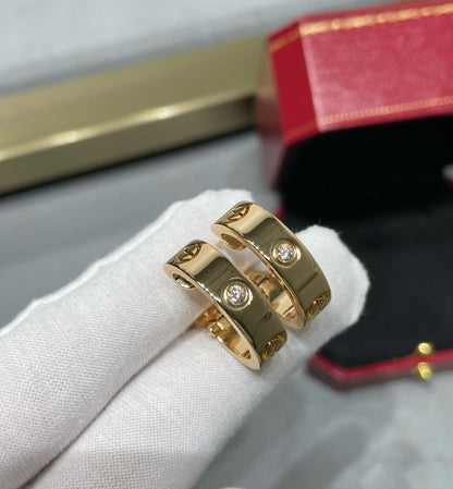 [⭐Haelin Jewelry]LOVE 5.5MM 1 DIAMOND EARRINGS