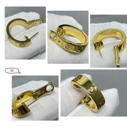 [⭐Haelin Jewelry]LOVE 5.5MM 1 DIAMOND EARRINGS