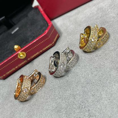 [⭐Haelin Jewelry]LOVE 5.5MM DIAMOND PAVED EARRINGS