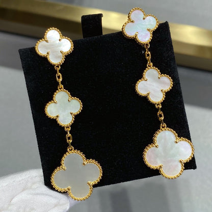 [⭐Haelin Jewelry]CLOVER MOP 3 MOTIFS GOLD EARRINGS