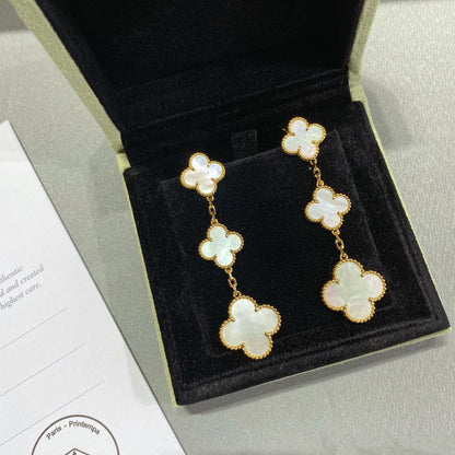 [⭐Haelin Jewelry]CLOVER MOP 3 MOTIFS GOLD EARRINGS