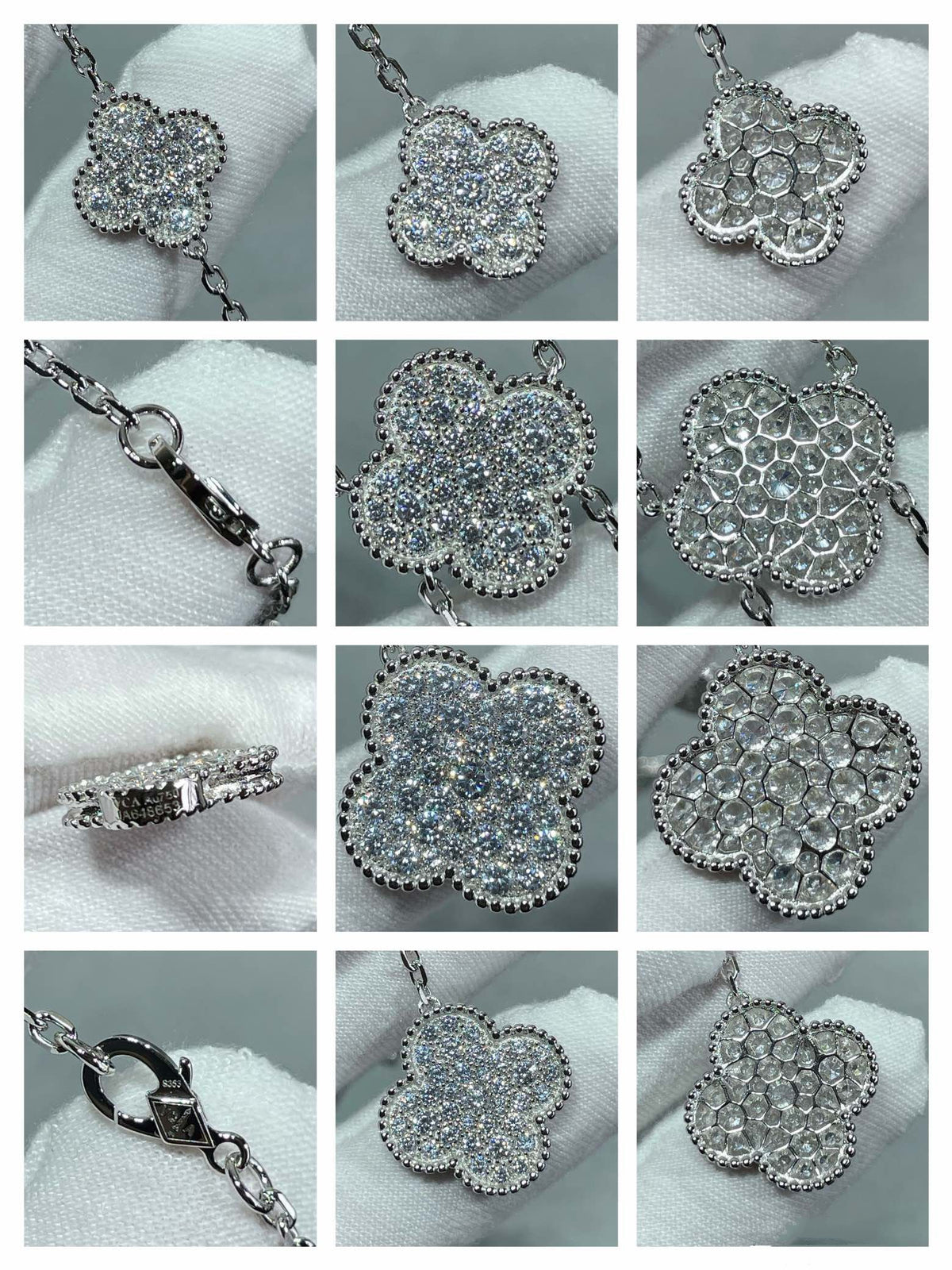 [⭐Haelin Jewelry]CLOVER 6 MOTIF DIAMOND PAVED NECKLACE