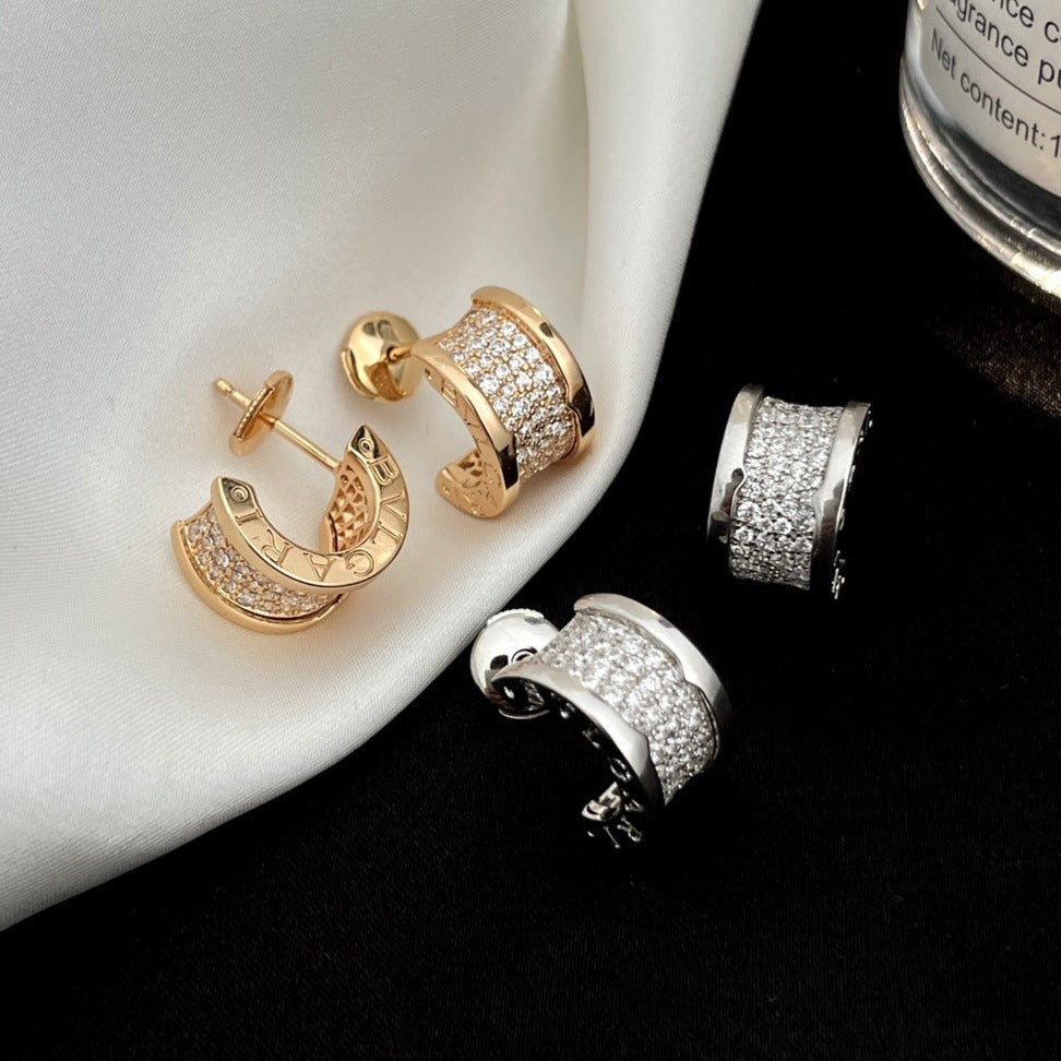 [⭐Haelin Jewelry]ZERO 1 DIAMOND PAVED EARRINGS