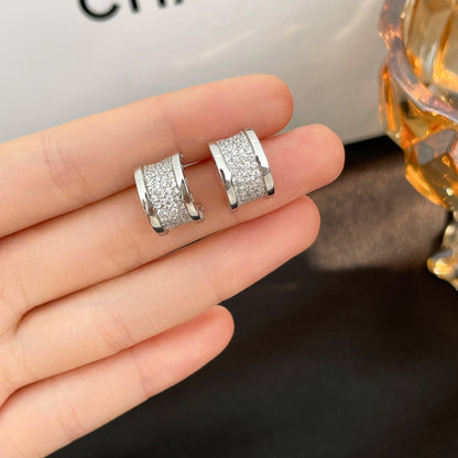 [⭐Haelin Jewelry]ZERO 1 DIAMOND PAVED EARRINGS