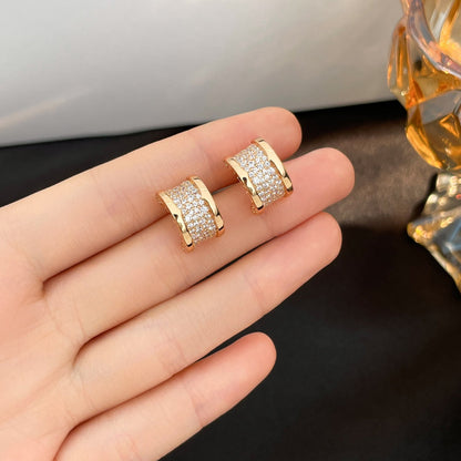 [⭐Haelin Jewelry]ZERO 1 DIAMOND PAVED EARRINGS