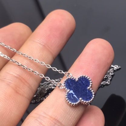 [⭐Haelin Jewelry]CLOVER PIETERSITE SILVER LONG NECKLACE