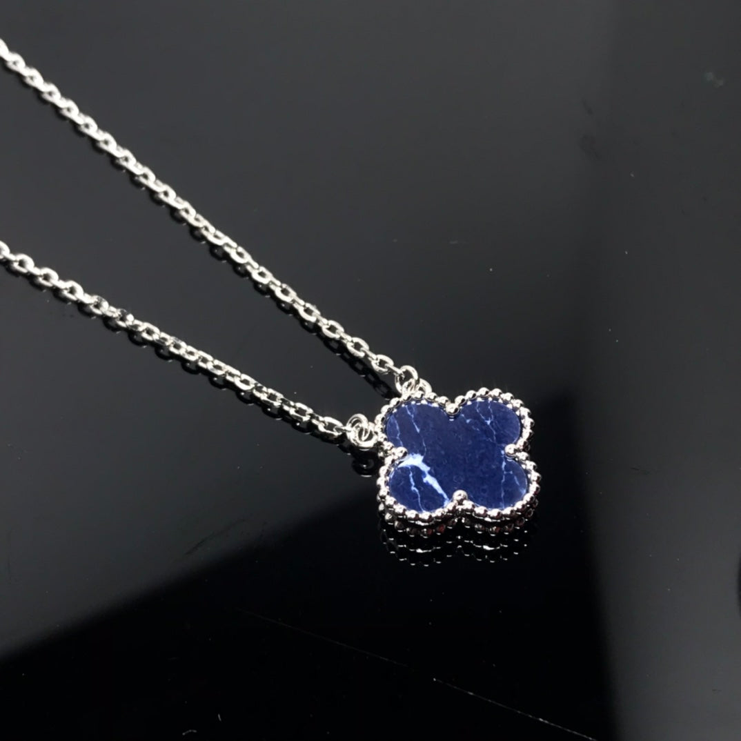 [⭐Haelin Jewelry]CLOVER PIETERSITE SILVER LONG NECKLACE