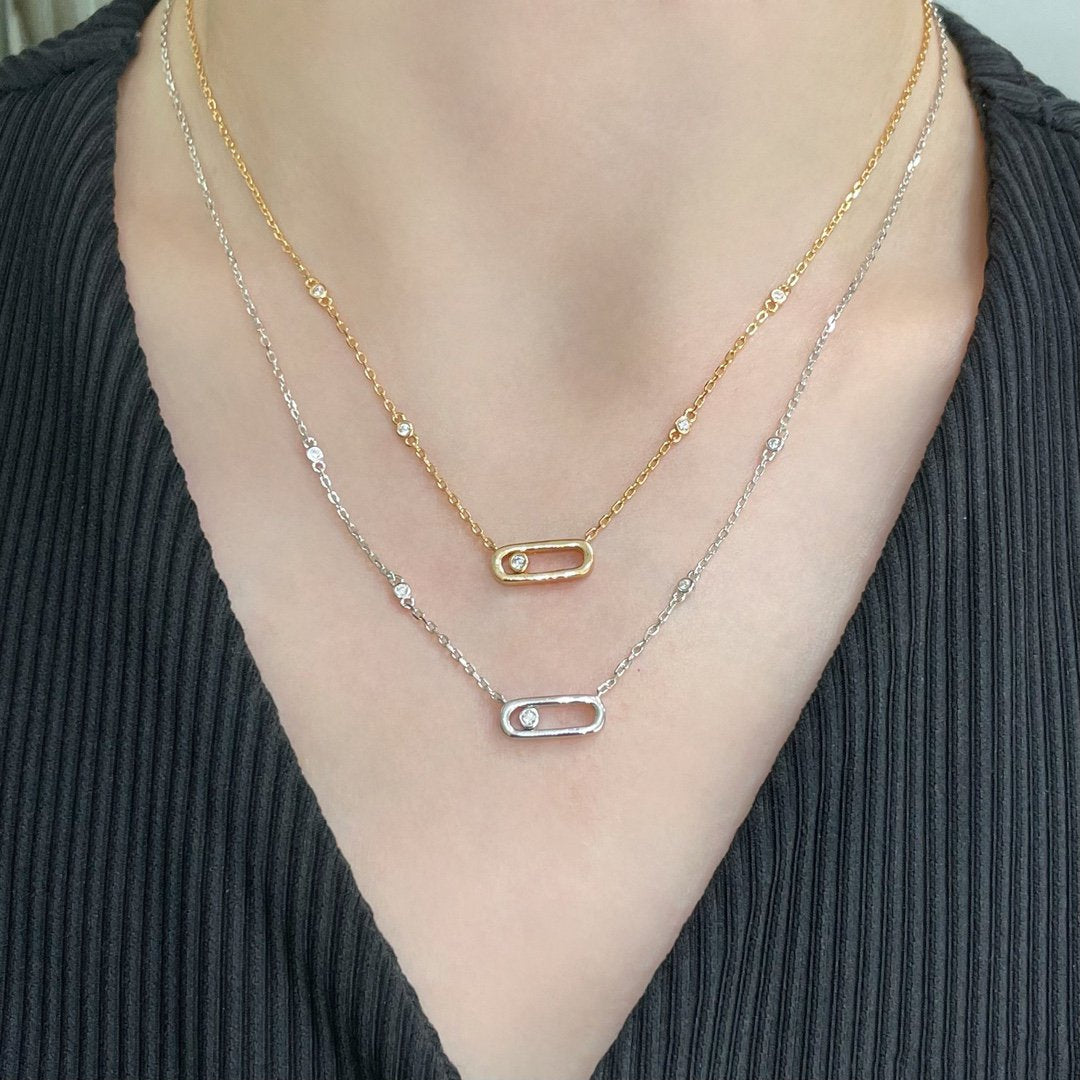 [⭐Haelin Jewelry]MOVE UNO DIAMOND NECKLACE