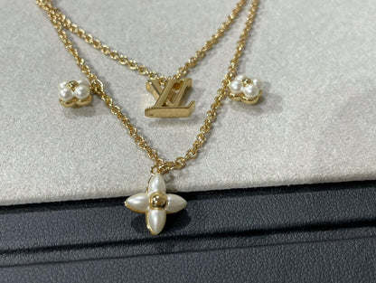 [⭐Haelin Jewelry]FLOWERGRAM GOLD MOP DOUBLE ROW NECKLACE
