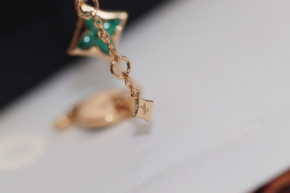 [⭐Haelin Jewelry]STAR AND SUN 4 MOTIF PINK GOLD MALACHITE BRACELET