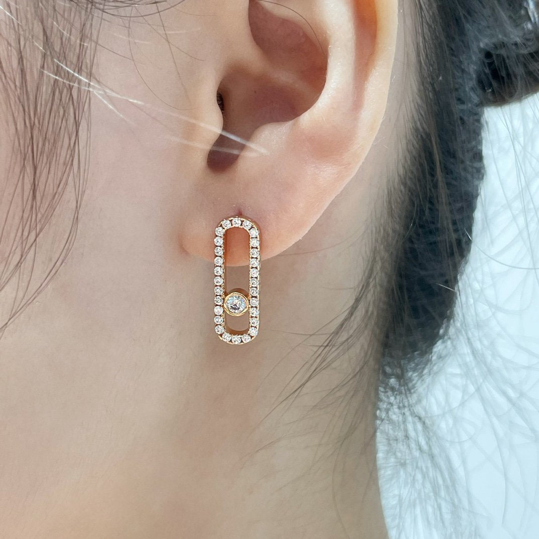 [⭐Haelin Jewelry]MOVE UNO STUD DIAMOND PAVED EARRINGS