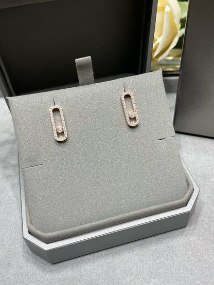 [⭐Haelin Jewelry]MOVE UNO STUD DIAMOND PAVED EARRINGS