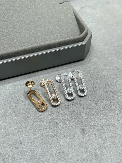 [⭐Haelin Jewelry]MOVE UNO STUD DIAMOND PAVED EARRINGS