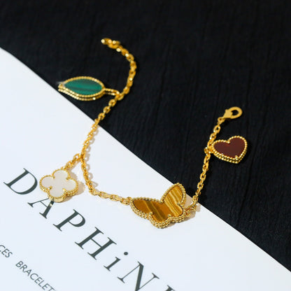 [⭐Haelin Jewelry]LUCKY SPRING 5 MOTIF GOLD BRACELET