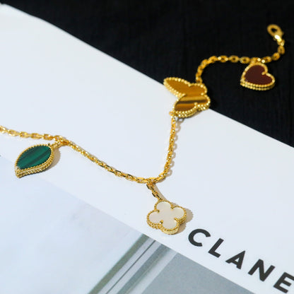 [⭐Haelin Jewelry]LUCKY SPRING 5 MOTIF GOLD BRACELET