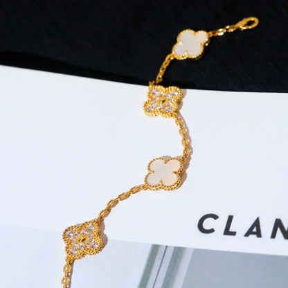 [⭐Haelin Jewelry]CLOVER WHITE PEARL MOP 5 MOTIF BRACELET COLLECTION