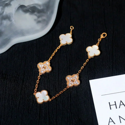 [⭐Haelin Jewelry]CLOVER WHITE PEARL MOP 5 MOTIF BRACELET COLLECTION