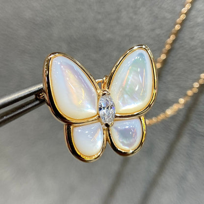 [⭐Haelin Jewelry]BUTTERFLY MOP DIAMOND NECKLACE