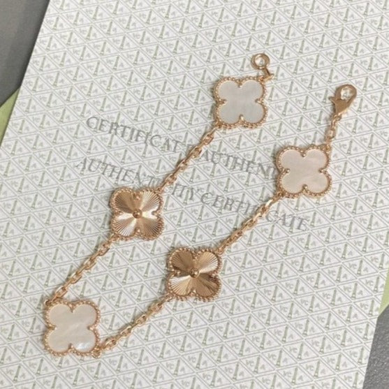 [⭐Haelin Jewelry]CLOVER WHITE PEARL MOP 5 MOTIF BRACELET COLLECTION
