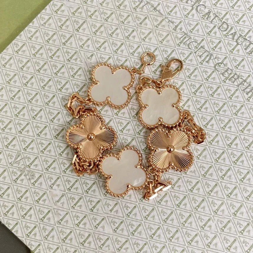 [⭐Haelin Jewelry]CLOVER WHITE PEARL MOP 5 MOTIF BRACELET COLLECTION