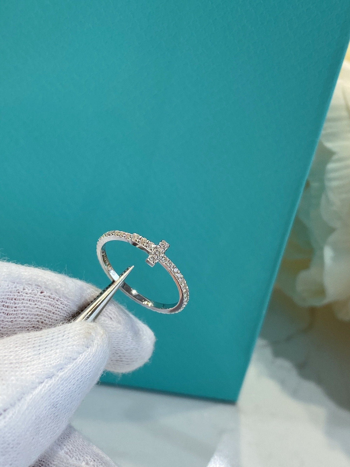 [Haelin Jewelry]T SMALL RING DIAMOND SILVER