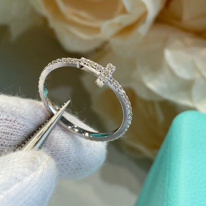 [Haelin Jewelry]T SMALL RING DIAMOND SILVER