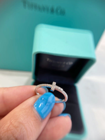 [Haelin Jewelry]T SMALL RING DIAMOND SILVER