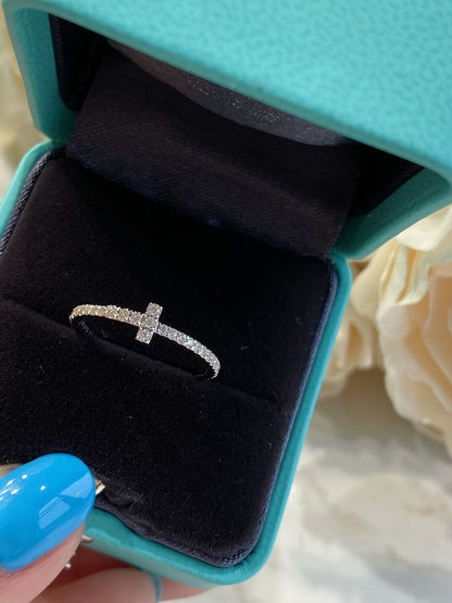 [Haelin Jewelry]T SMALL RING DIAMOND SILVER