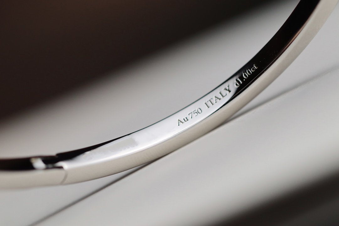 [Haelin Jewelry]NARROW T1 HINGED BANGLE DIAMOND SILVER