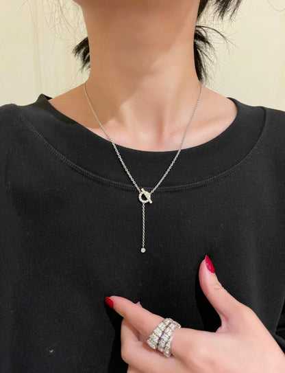 [⭐Haelin Jewelry]FINESSE SILVER DIAMOND NECKLACE