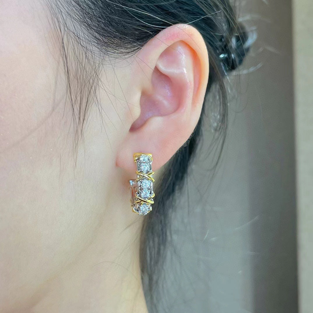 [Haelin Jewelry]SCHLUMBERGER GOLD DIAMOND EARRINGS