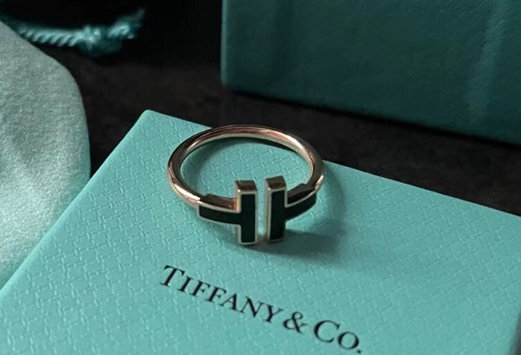 [Haelin Jewelry]T SMALL ONYX PINK GOLD RING