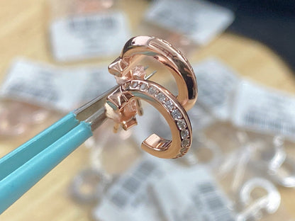 [Haelin Jewelry]T1 HOOP DIAMOND EARRINGS
