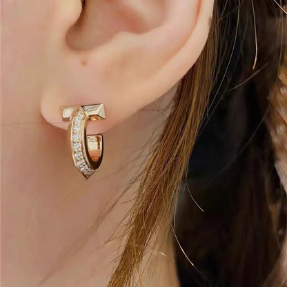 [Haelin Jewelry]T1 HOOP DIAMOND EARRINGS