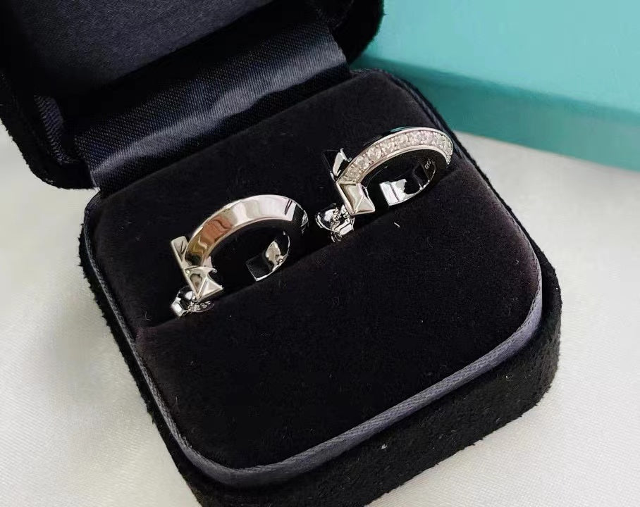 [Haelin Jewelry]T1 HOOP DIAMOND EARRINGS