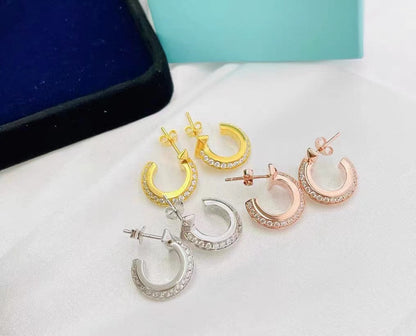 [Haelin Jewelry]T1 HOOP DIAMOND EARRINGS