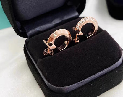 [Haelin Jewelry]T1 HOOP DIAMOND EARRINGS