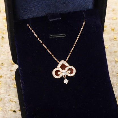 [Haelin Jewelry]FLEUR DE LIS PINK GOLD DIAMOND NECKLACE