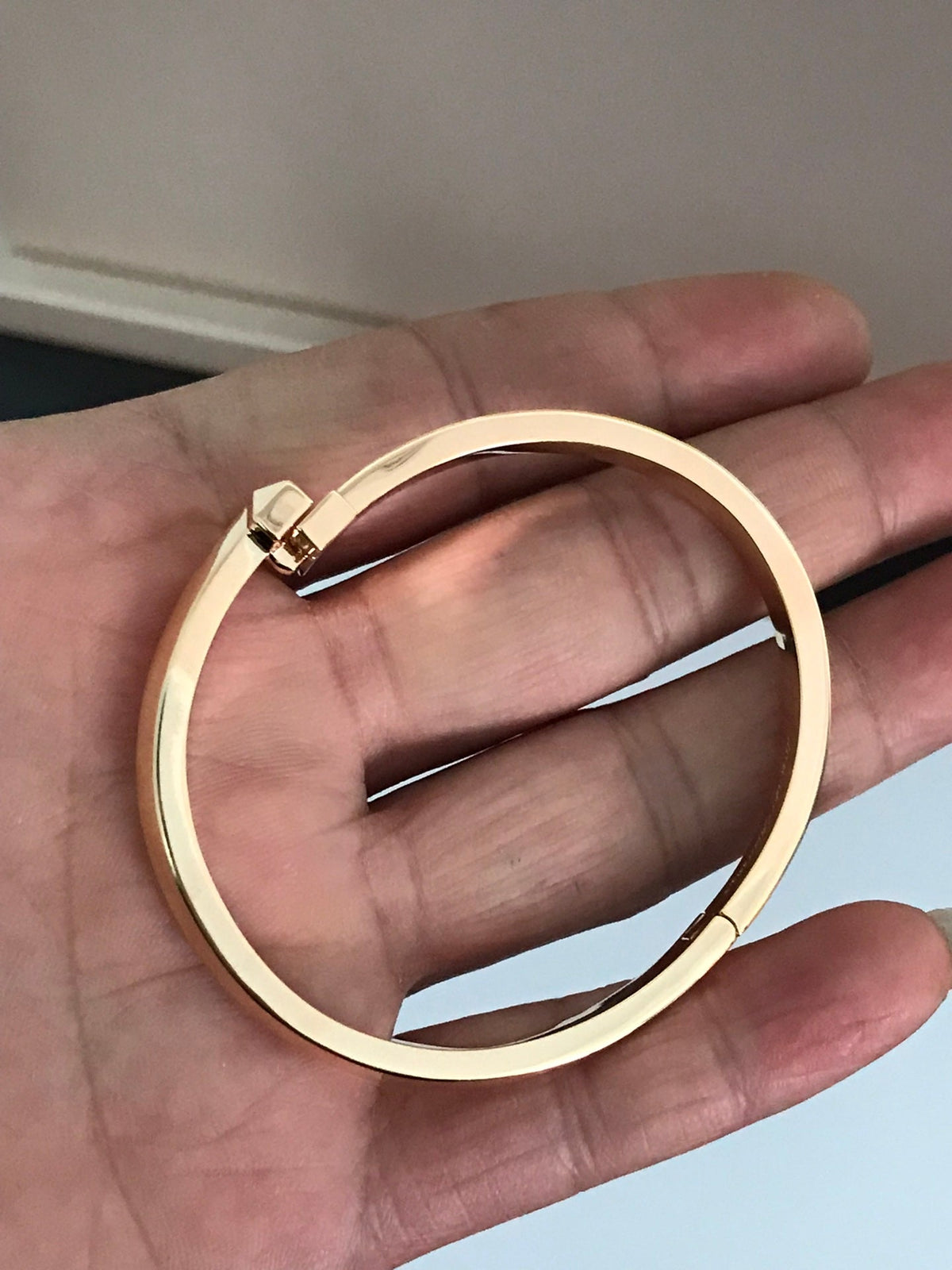 [Haelin Jewelry]T1 WIDE DIAMOND HINGED BANGLE PINK GOLD