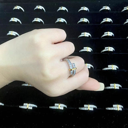 [Haelin Jewelry]EDGE GOLD SILVER DIAMOND RING
