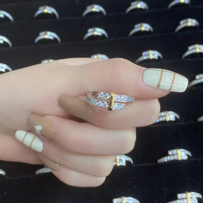 [Haelin Jewelry]EDGE GOLD SILVER DIAMOND RING