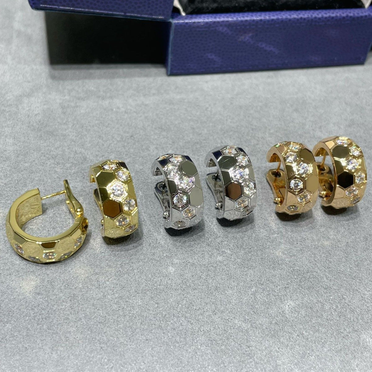 [⭐Haelin Jewelry]BEE LOVE DIAMOND HOOP EARRINGS