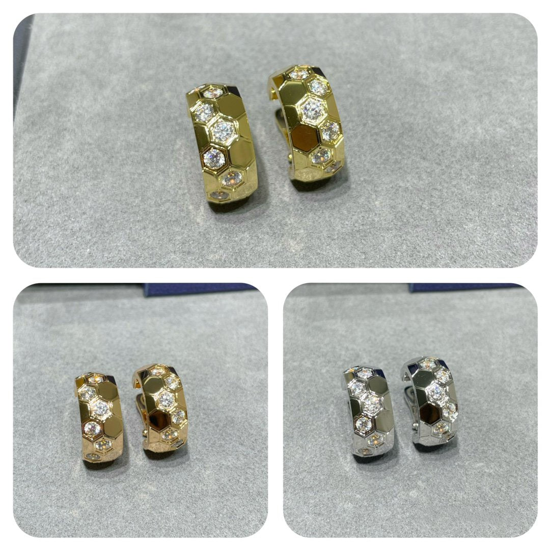 [⭐Haelin Jewelry]BEE LOVE DIAMOND HOOP EARRINGS