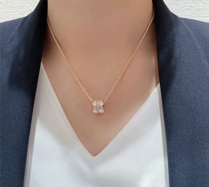 [⭐Haelin Jewelry]BEE LOVE DIAMOND PAVED 3 ROW NECKLACE