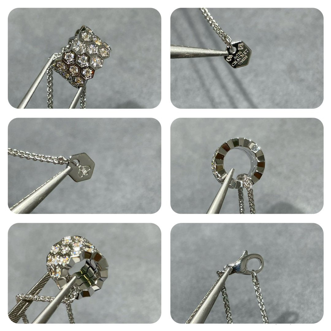 [⭐Haelin Jewelry]BEE LOVE DIAMOND PAVED 3 ROW NECKLACE
