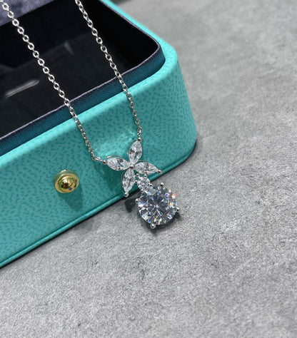 [Haelin Jewelry]VICTORIA PENDANT SILVER DIAMOND NECKLACE